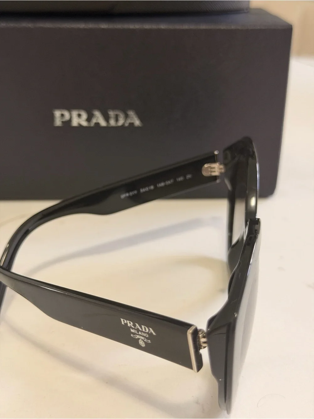 Prada Black Round Gradient Lens Sunglasses
